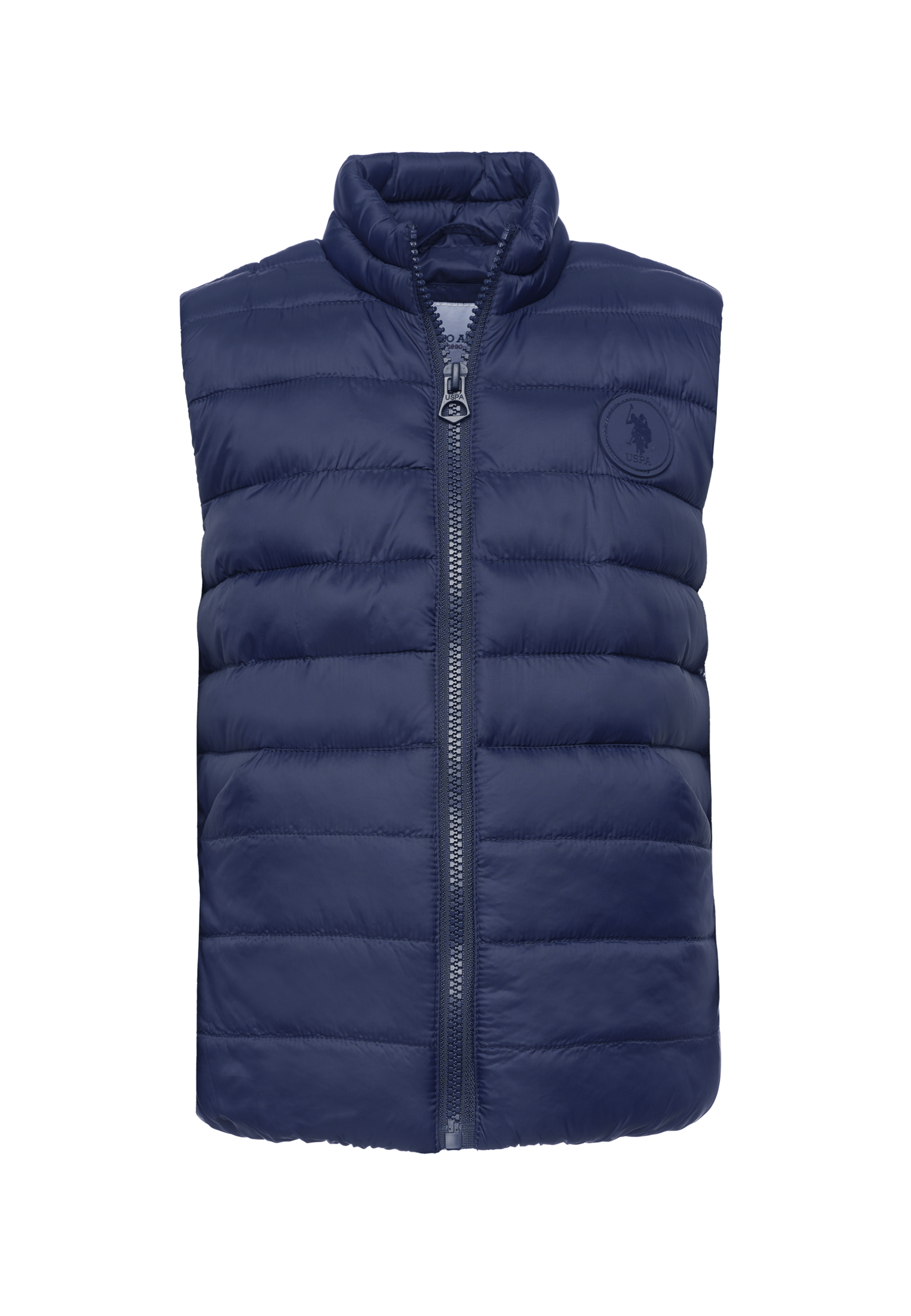 Gilet imbottito da bambino con zip frontale e collo alto