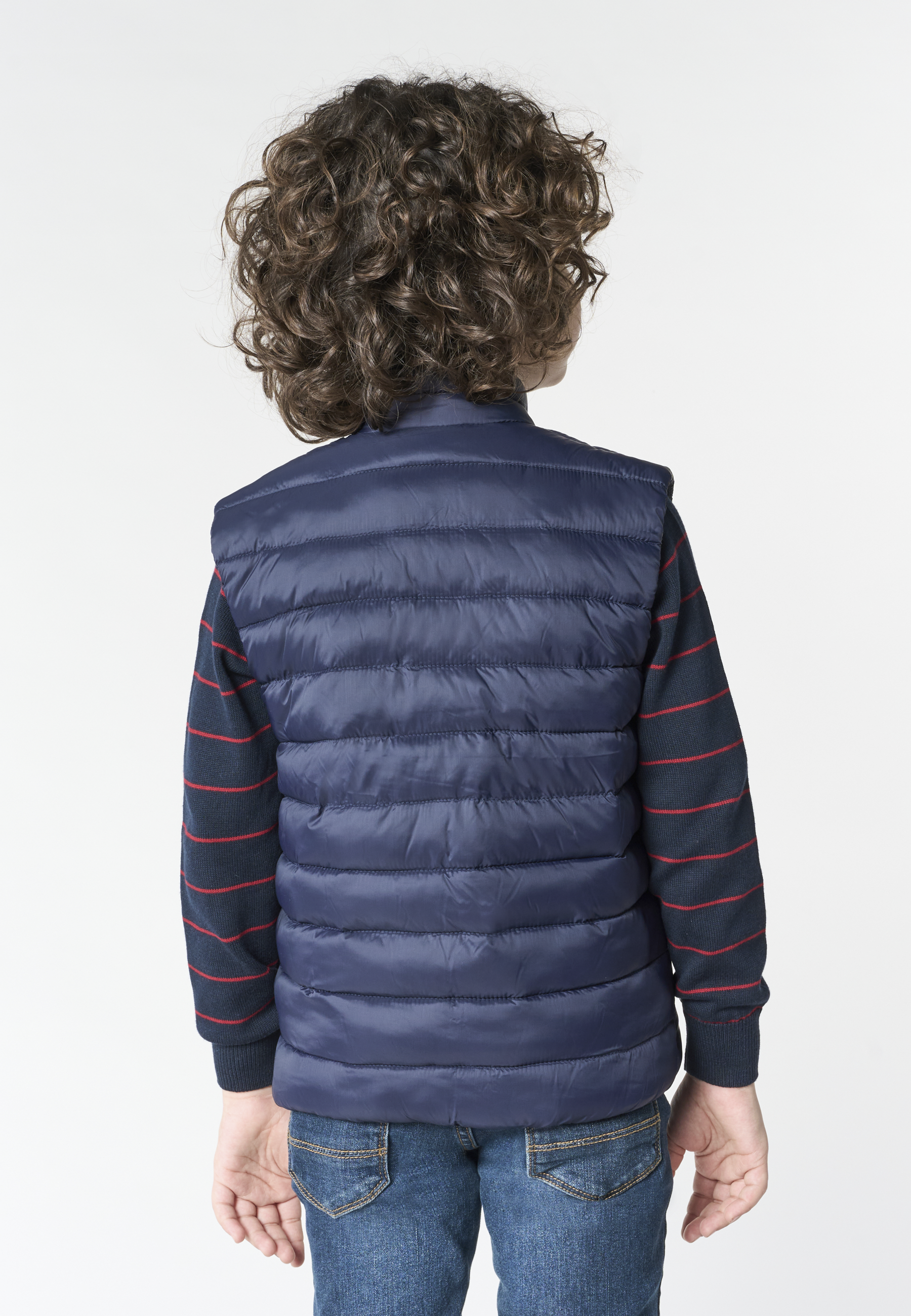 Gilet imbottito da bambino con zip frontale e collo alto