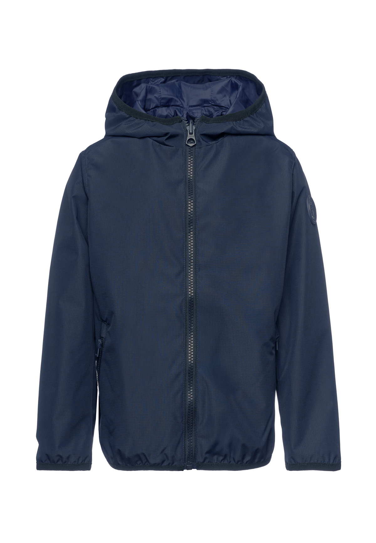 Giacca reversibile da bambino in tessuto ripstop riciclato con cappuccio