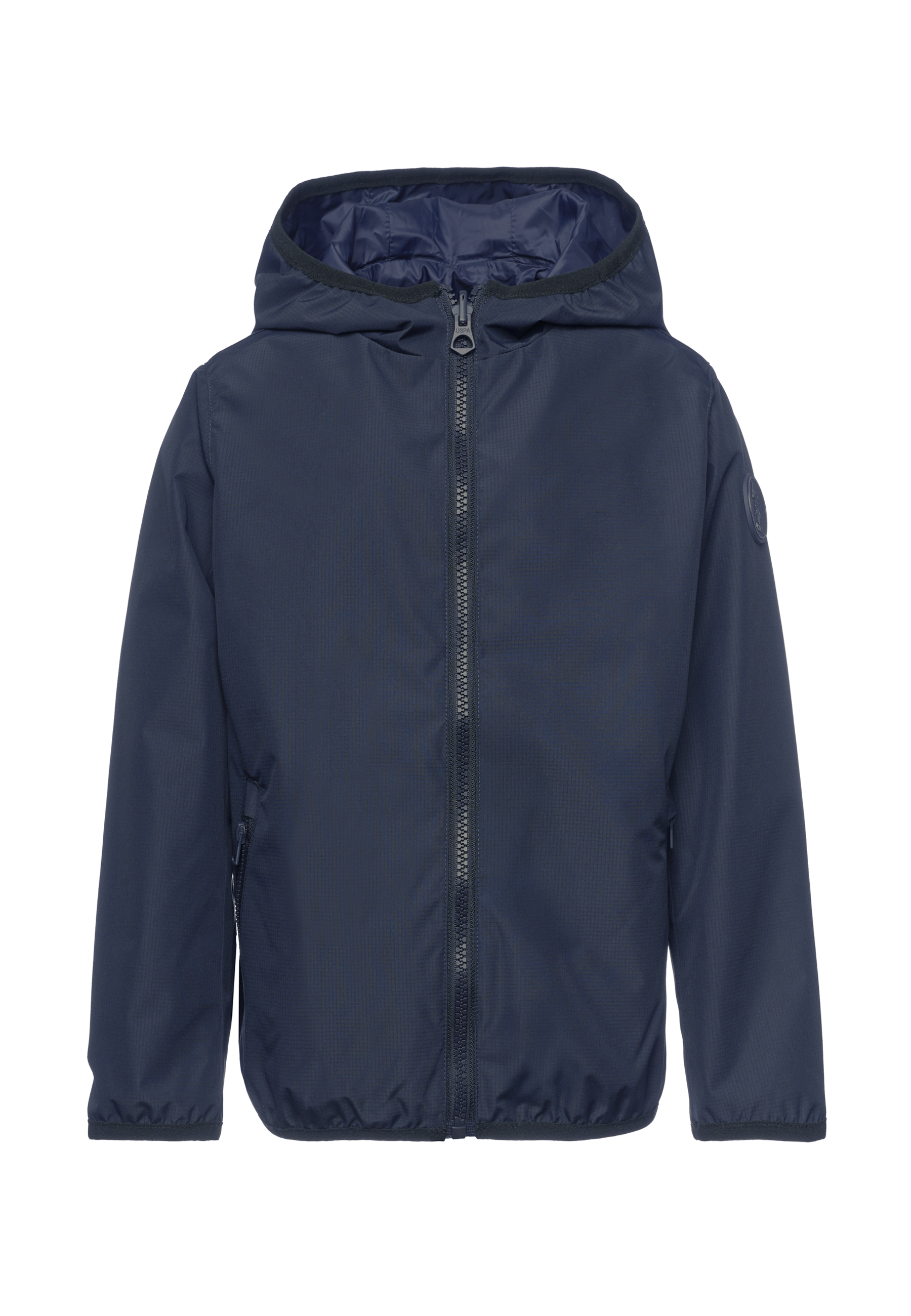 Giacca reversibile da bambino in tessuto ripstop riciclato con cappuccio