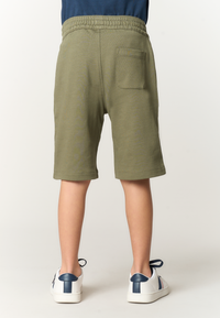 Pantalone corto sportivo da bambino con vita elasticizzata e tasche laterali