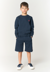 Pantalone corto sportivo da bambino con vita elasticizzata e tasche laterali