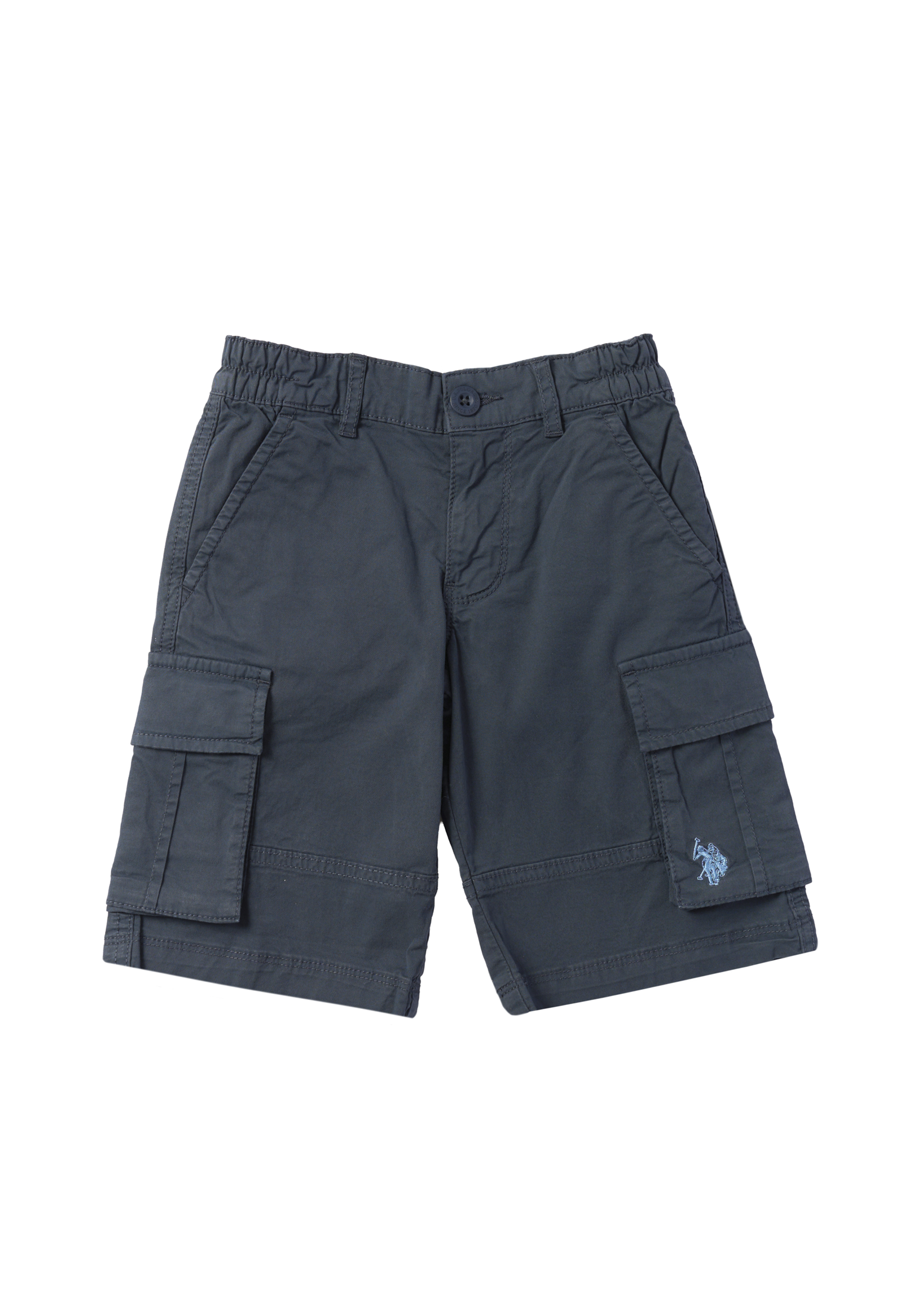 Pantalone corto cargo in cotone da bambino con elastico in vita