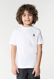 T-shirt in cotone da bambino con logo ricamato