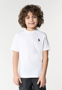 T-shirt in cotone da bambino con logo ricamato