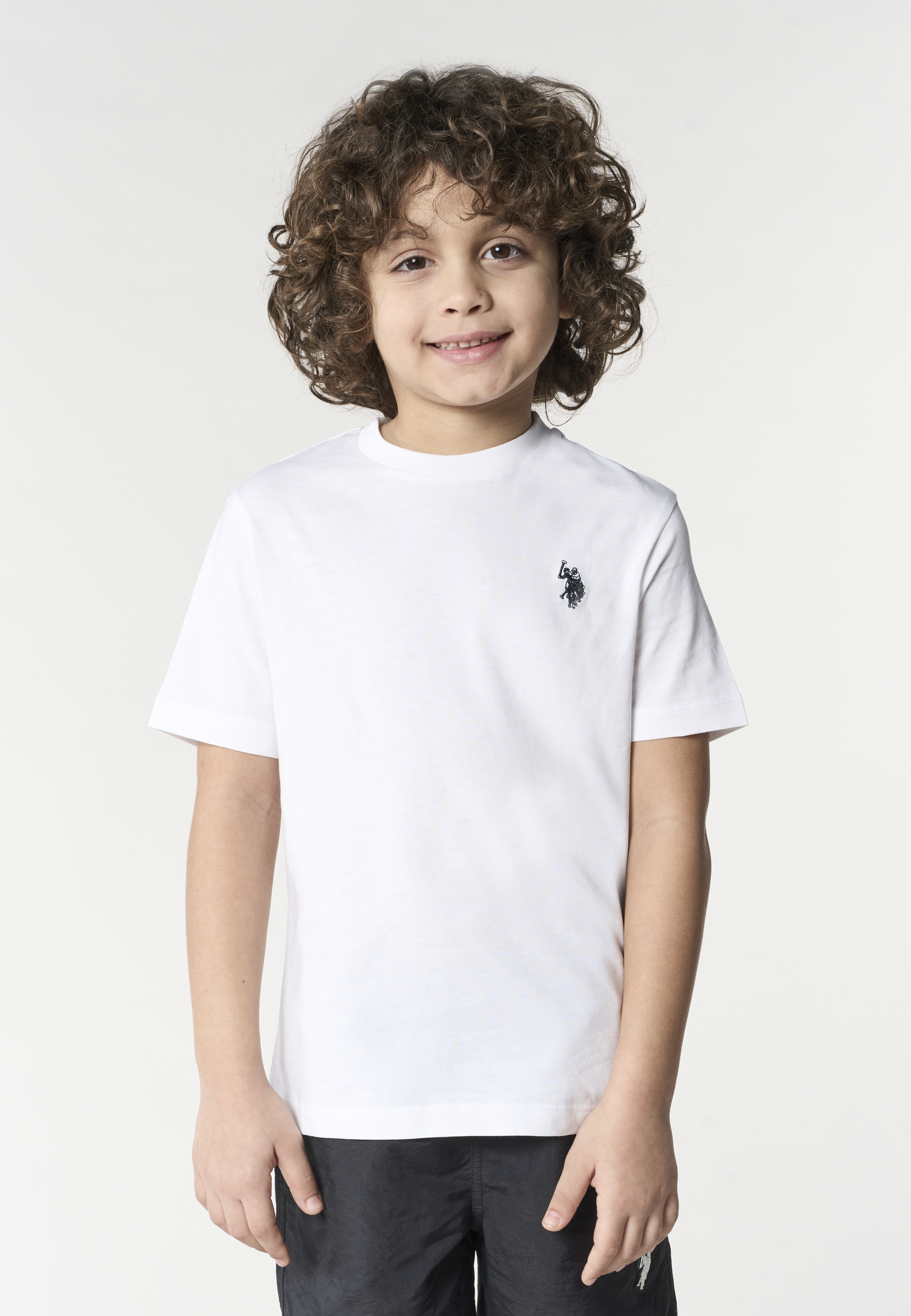 T-shirt in cotone da bambino con logo ricamato