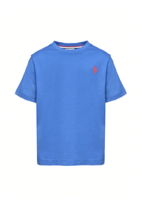 T-shirt in cotone da bambino con logo ricamato