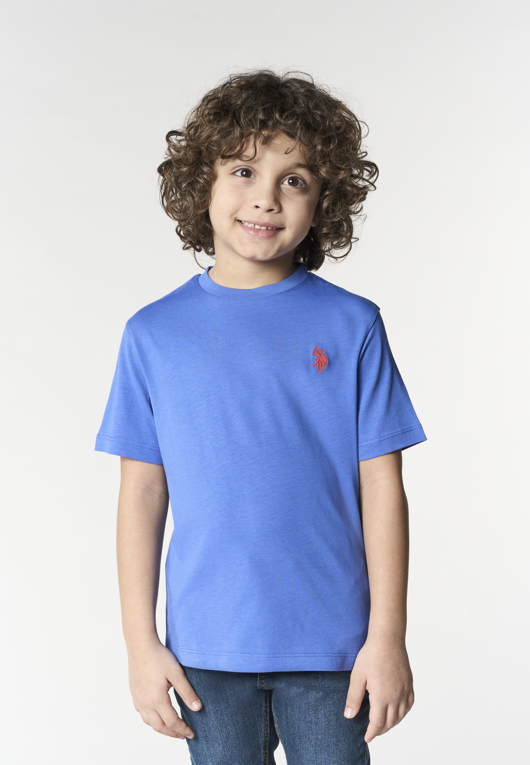 T-shirt in cotone da bambino con logo ricamato