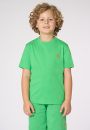T-shirt in cotone da bambino con logo ricamato