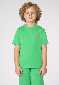 T-shirt in cotone da bambino con logo ricamato