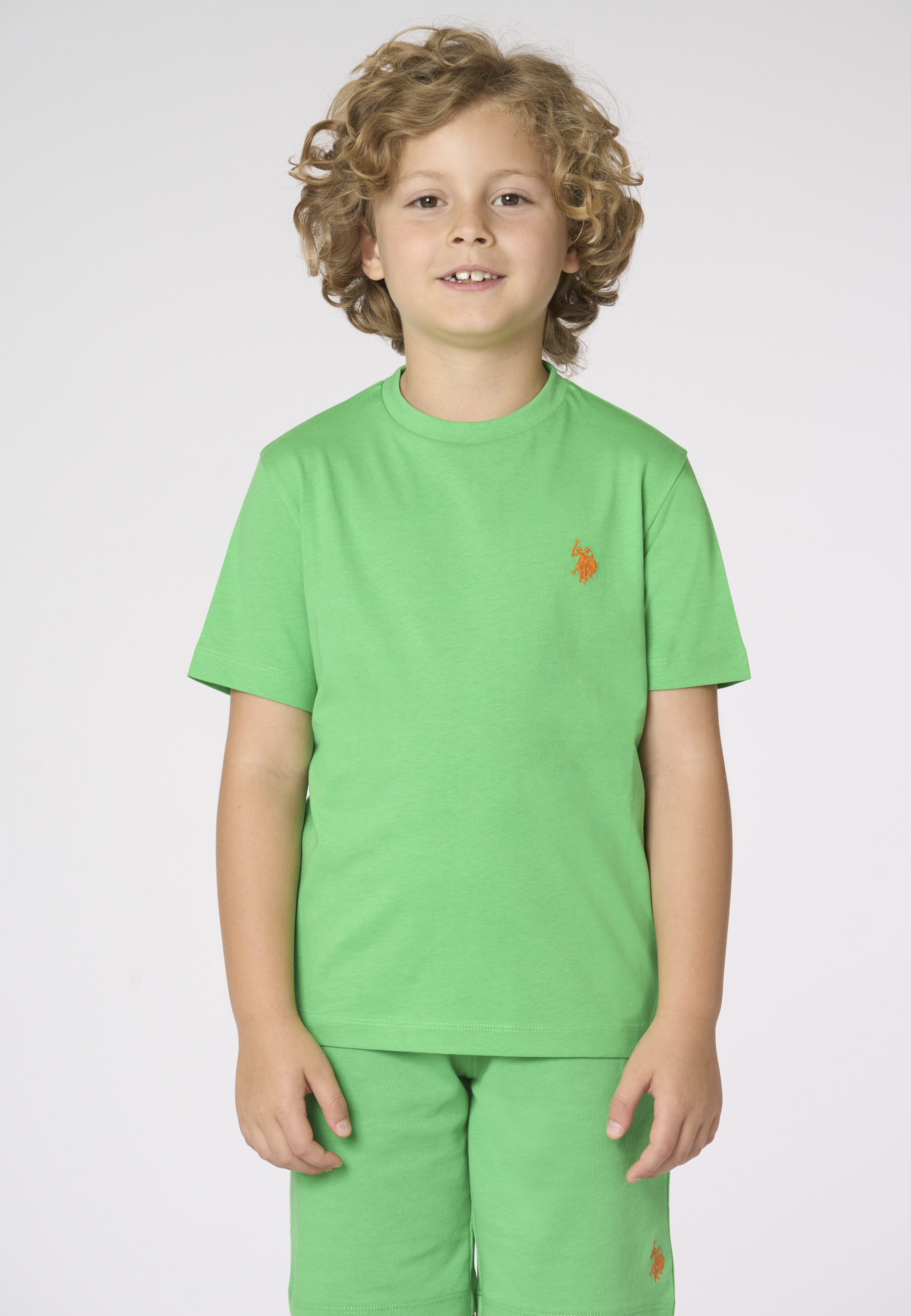 T-shirt in cotone da bambino con logo ricamato