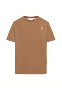 T-shirt in cotone da bambino con logo ricamato