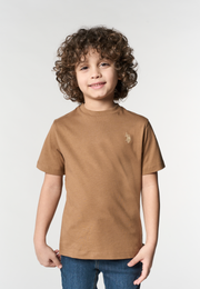 T-shirt in cotone da bambino con logo ricamato
