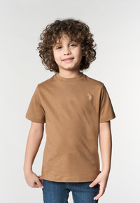 T-shirt in cotone da bambino con logo ricamato