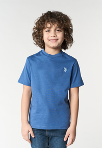 T-shirt in cotone da bambino con logo ricamato