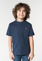 T-shirt in cotone da bambino con logo ricamato