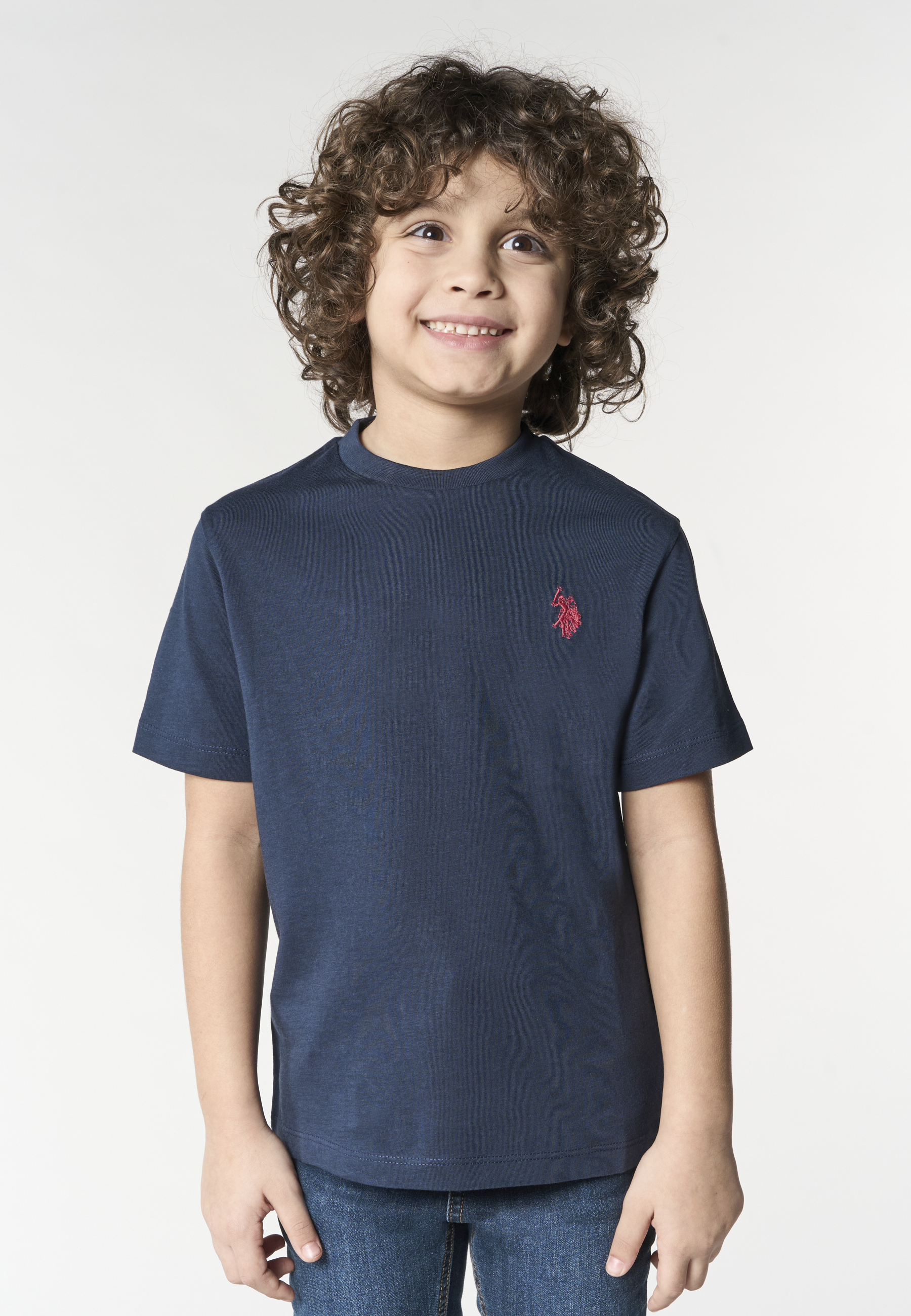 T-shirt in cotone da bambino con logo Double Horsemen