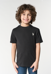 T-shirt in cotone da bambino con logo ricamato