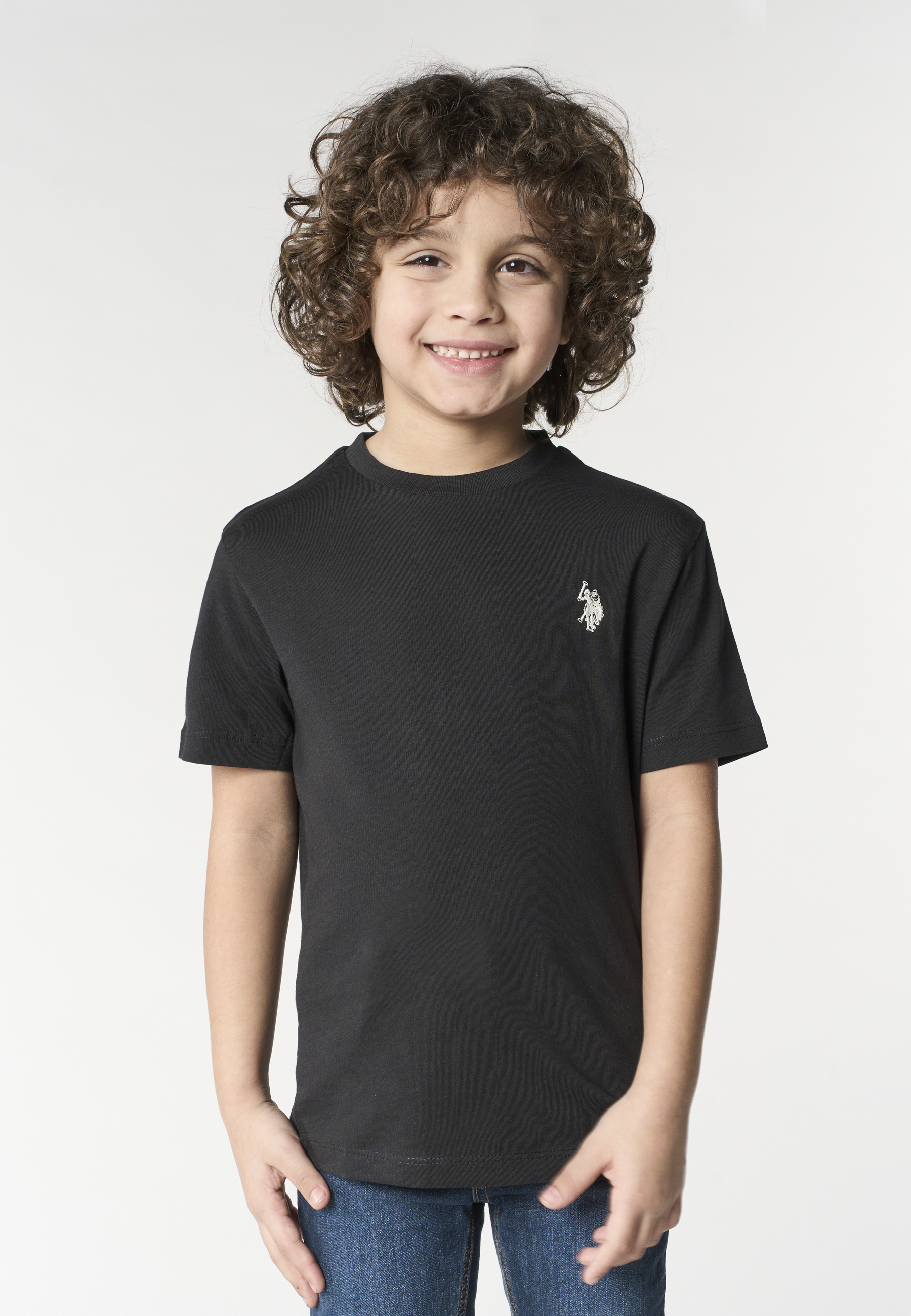 T-shirt in cotone da bambino con logo ricamato
