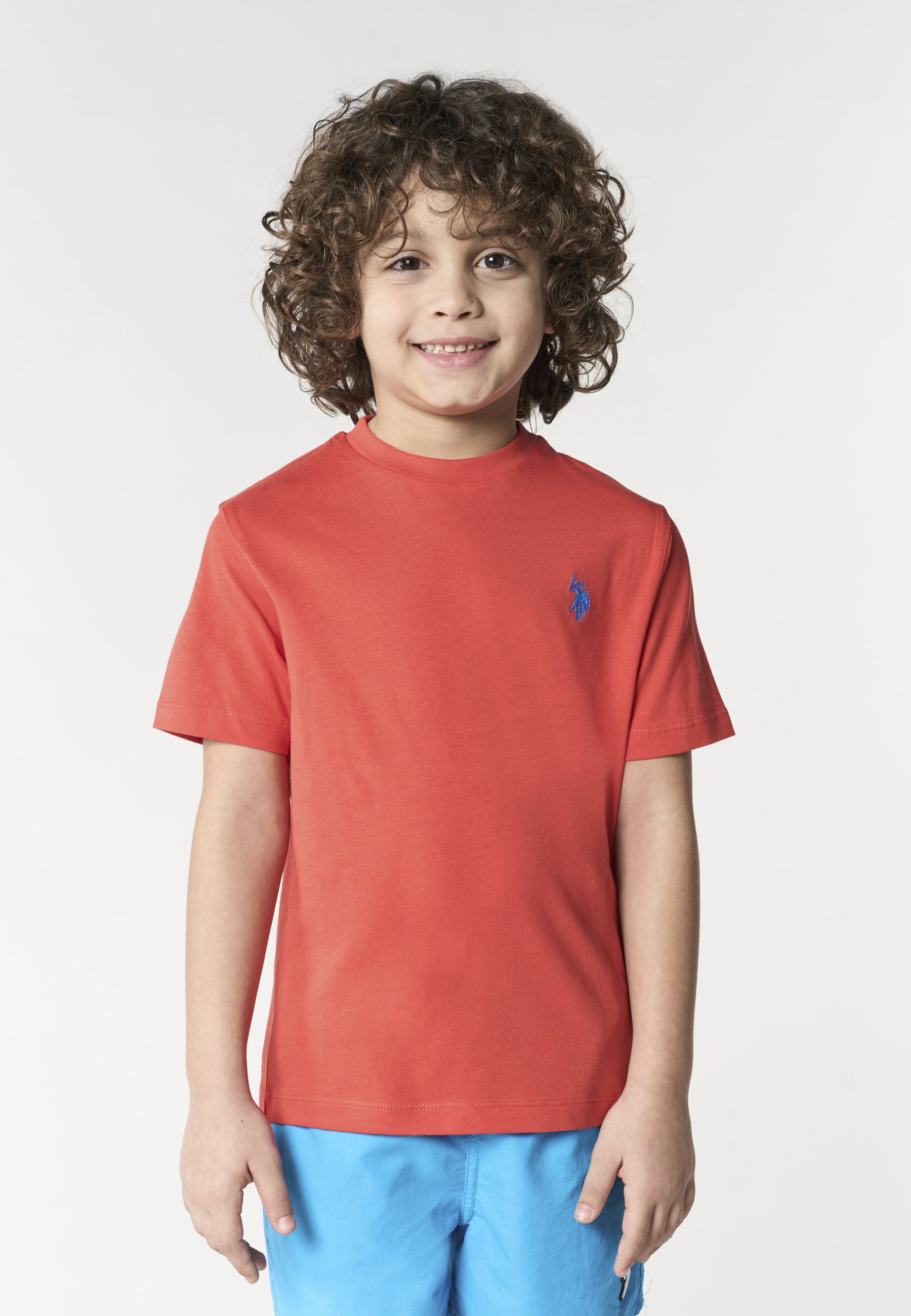 T-shirt in cotone da bambino con logo ricamato