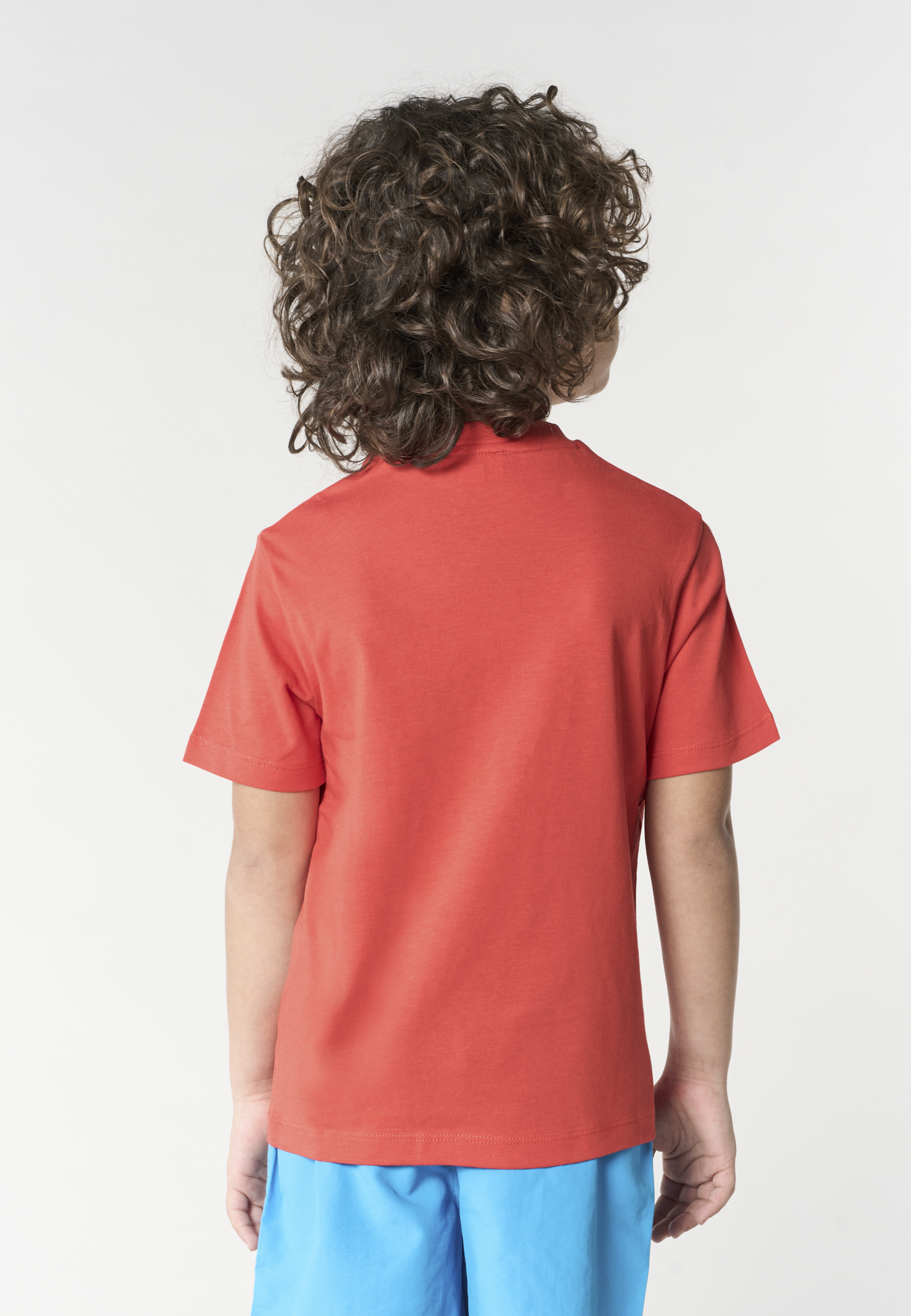 T-shirt in cotone da bambino con logo ricamato