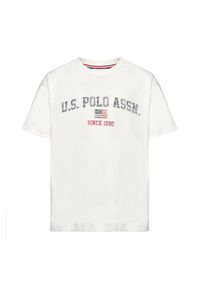 T-shirt da bambino in cotone con stampa frontale U.S. Polo Assn.
