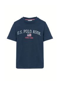 T-shirt da bambino in cotone con stampa frontale U.S. Polo Assn.