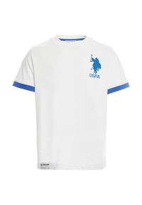 T-shirt da bambino con dettagli sulle maniche e logo ricamato