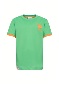 T-shirt da bambino con dettagli sulle maniche e logo ricamato