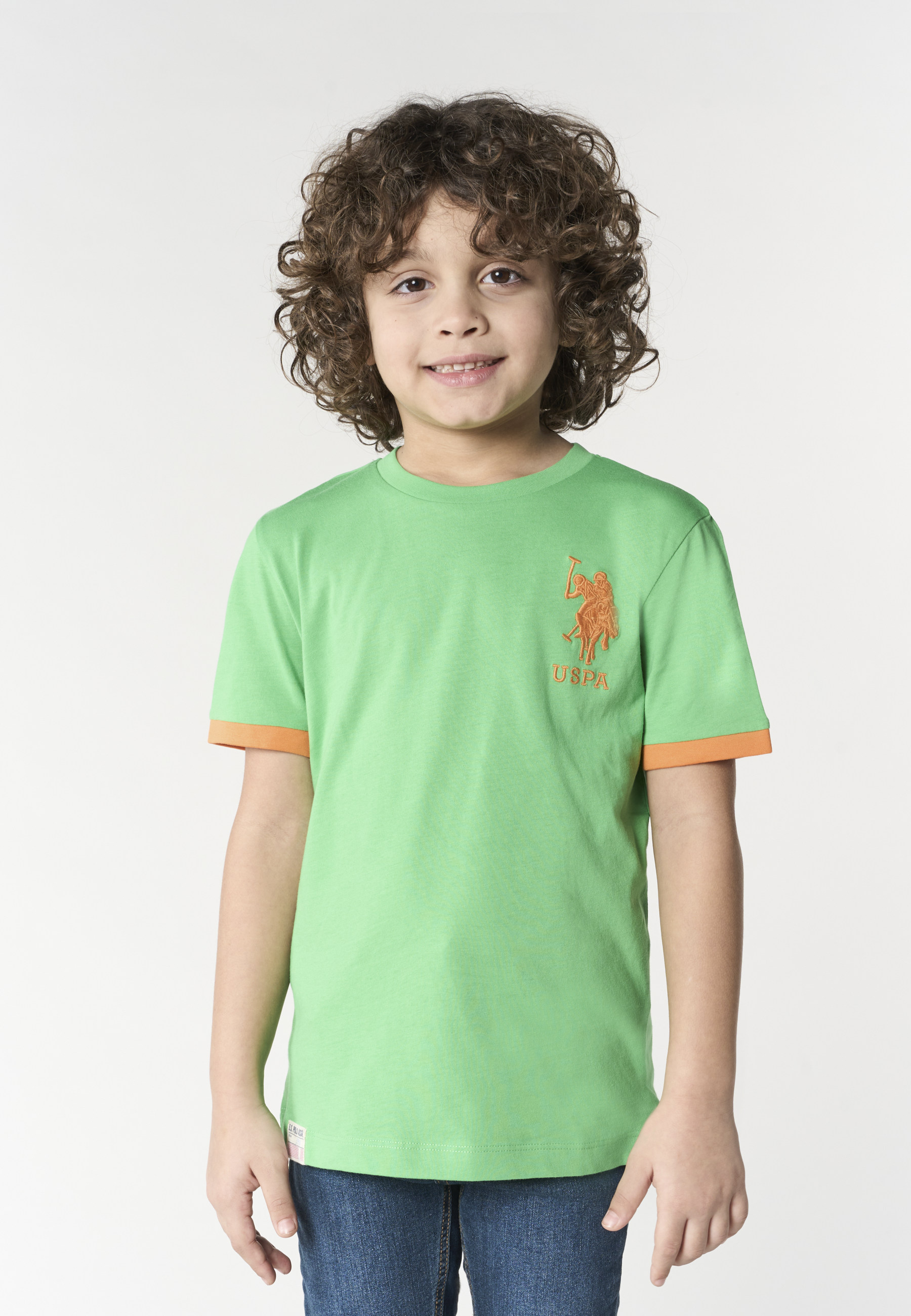 T-shirt da bambino con dettagli sulle maniche e logo ricamato