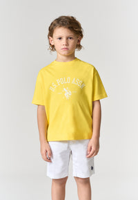 T-shirt a maniche corte da bambino con stampa logo frontale