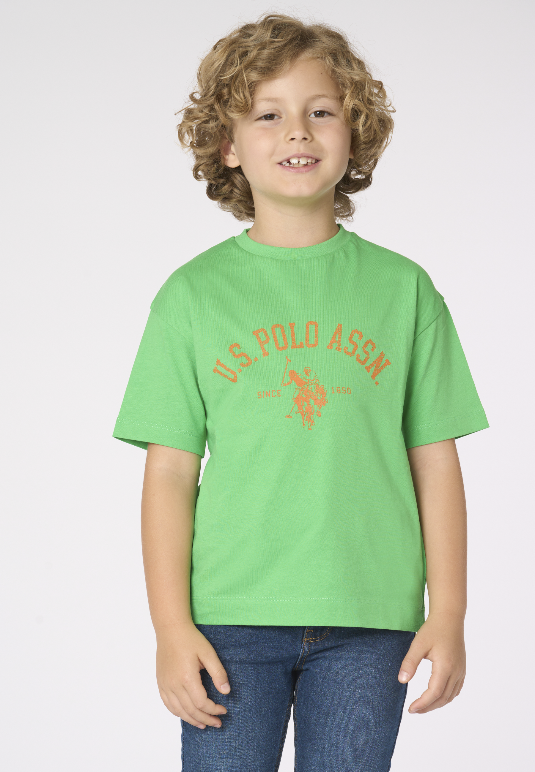 T-shirt a maniche corte da bambino con stampa logo frontale