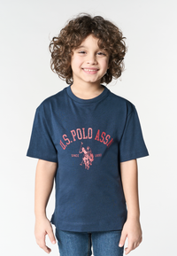 T-shirt a maniche corte da bambino con stampa logo frontale