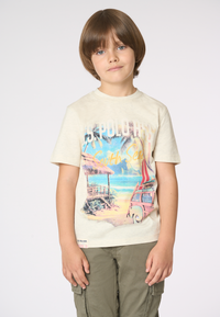 T-shirt girocollo da bambino con stampa grafica frontale