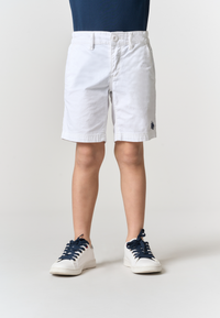 Pantalone corto chino in cotone da bambino con vita elasticizzata