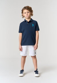 Pantalone corto chino in cotone da bambino con vita elasticizzata