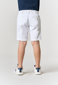 Pantalone corto chino in cotone da bambino con vita elasticizzata
