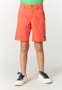 Pantalone corto chino in cotone da bambino con vita elasticizzata