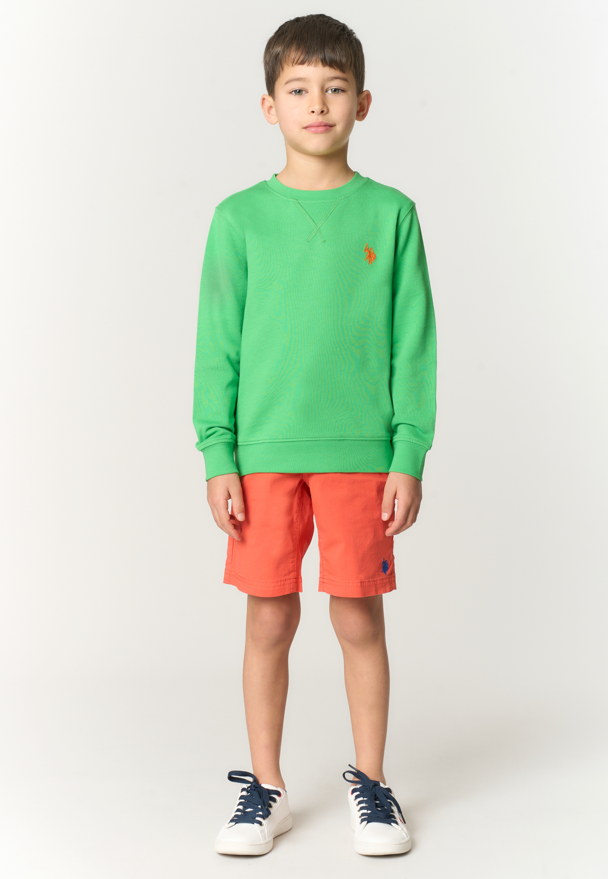 Pantalone corto chino in cotone da bambino con vita elasticizzata