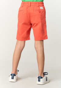 Pantalone corto chino in cotone da bambino con vita elasticizzata
