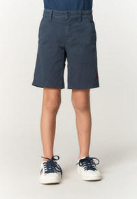 Pantalone corto chino in cotone da bambino con vita elasticizzata