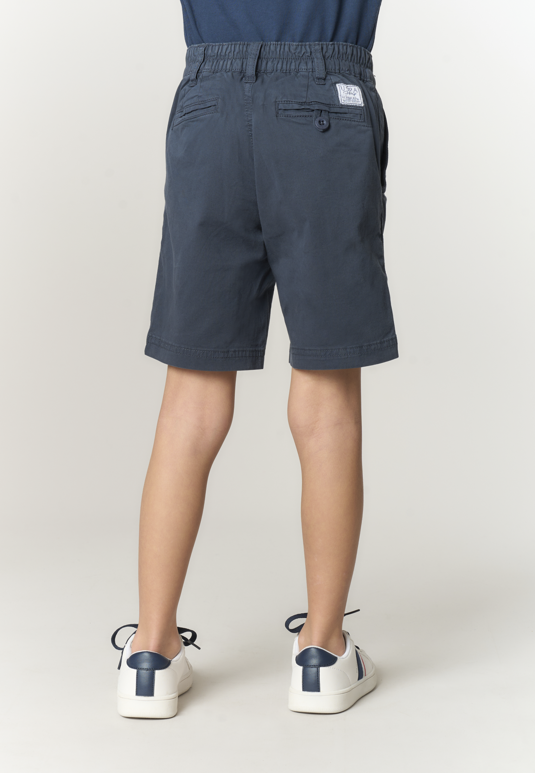 Pantalone corto chino in cotone da bambino con vita elasticizzata