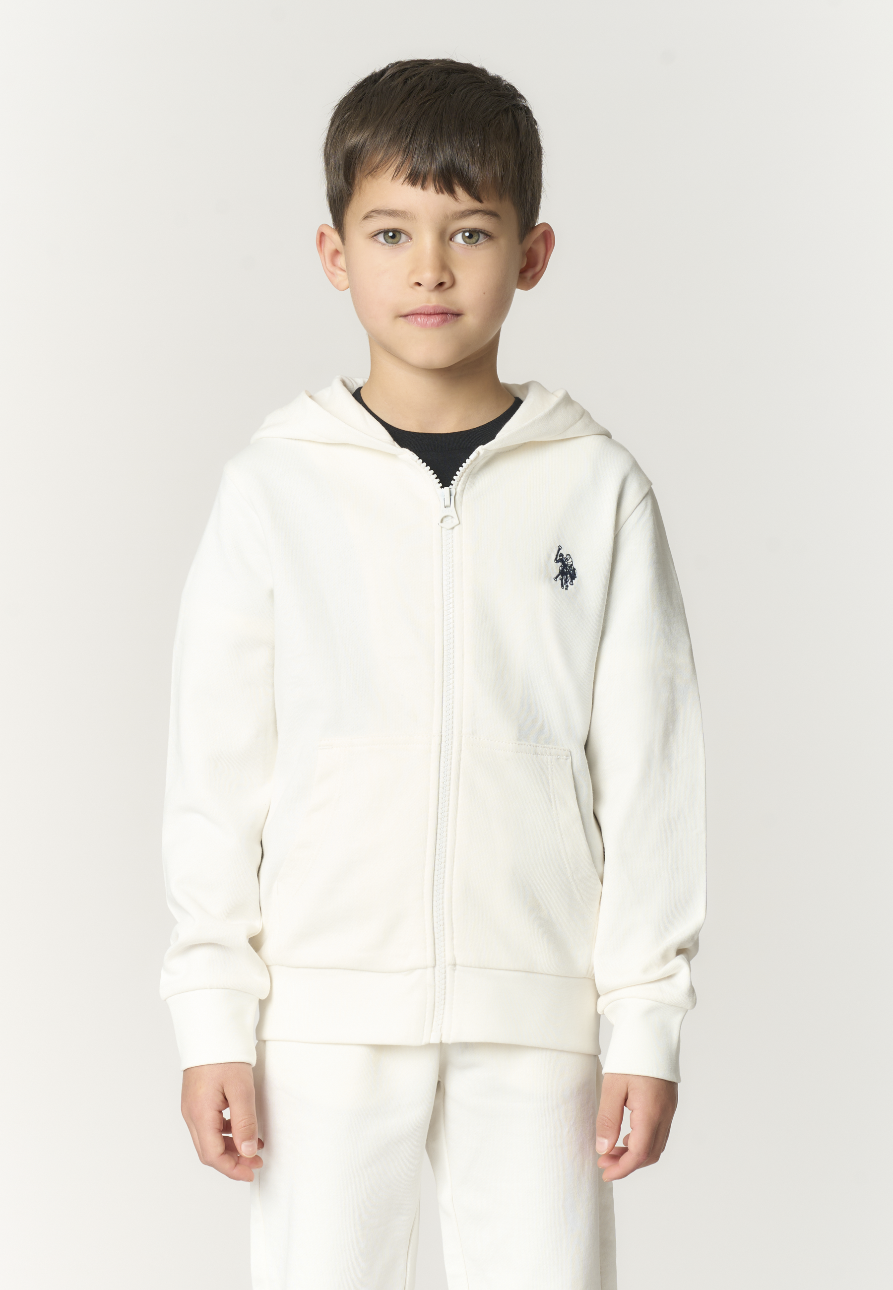 Felpa da bambino con chiusura full zip e cappuccio