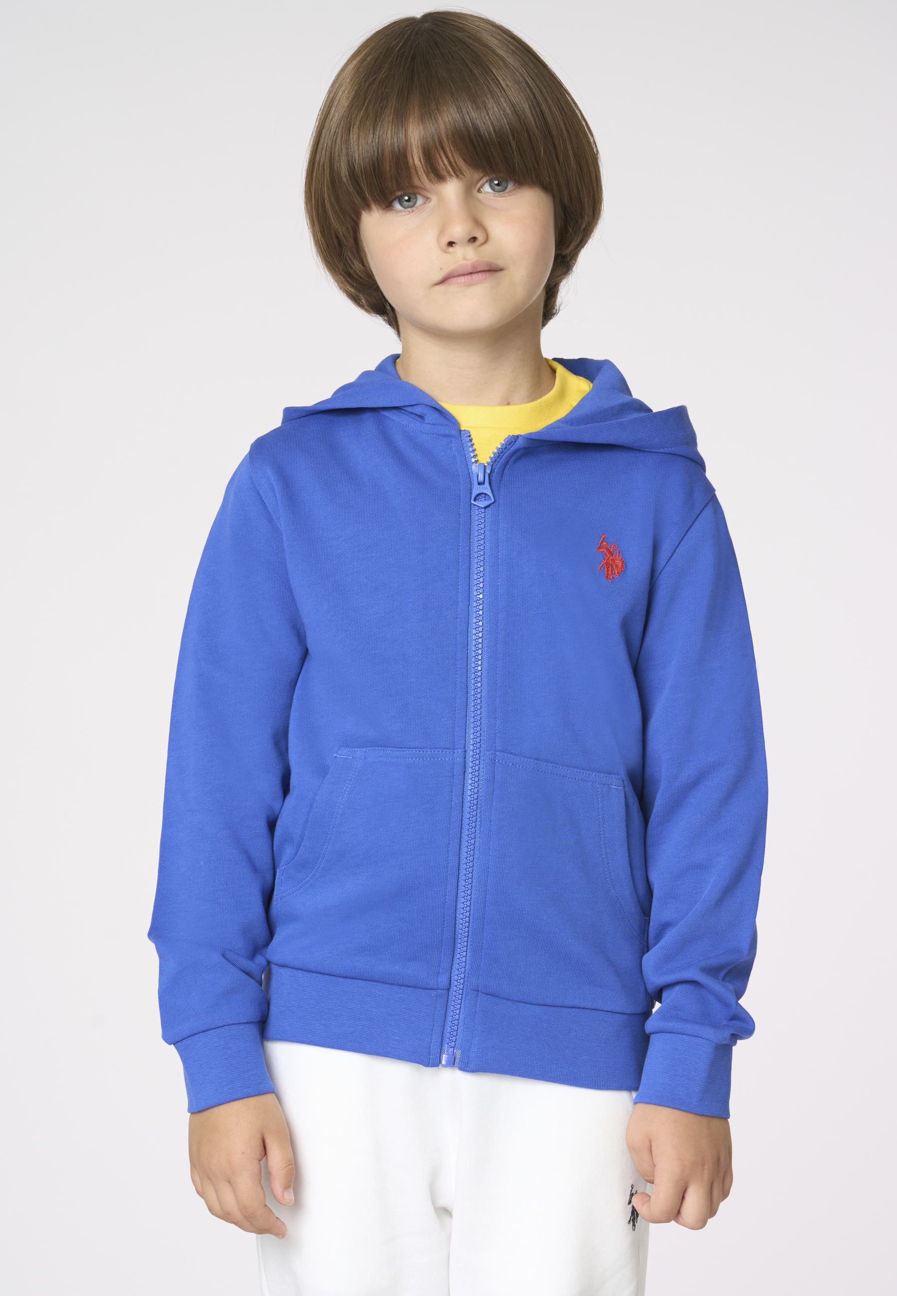 Felpa da bambino con chiusura full zip e cappuccio
