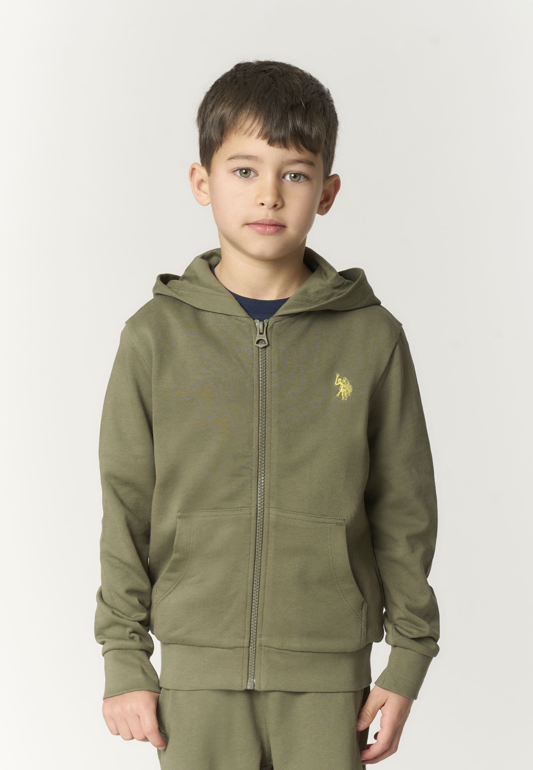 Felpa da bambino con chiusura full zip e cappuccio