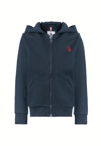 Felpa da bambino con chiusura full zip e cappuccio
