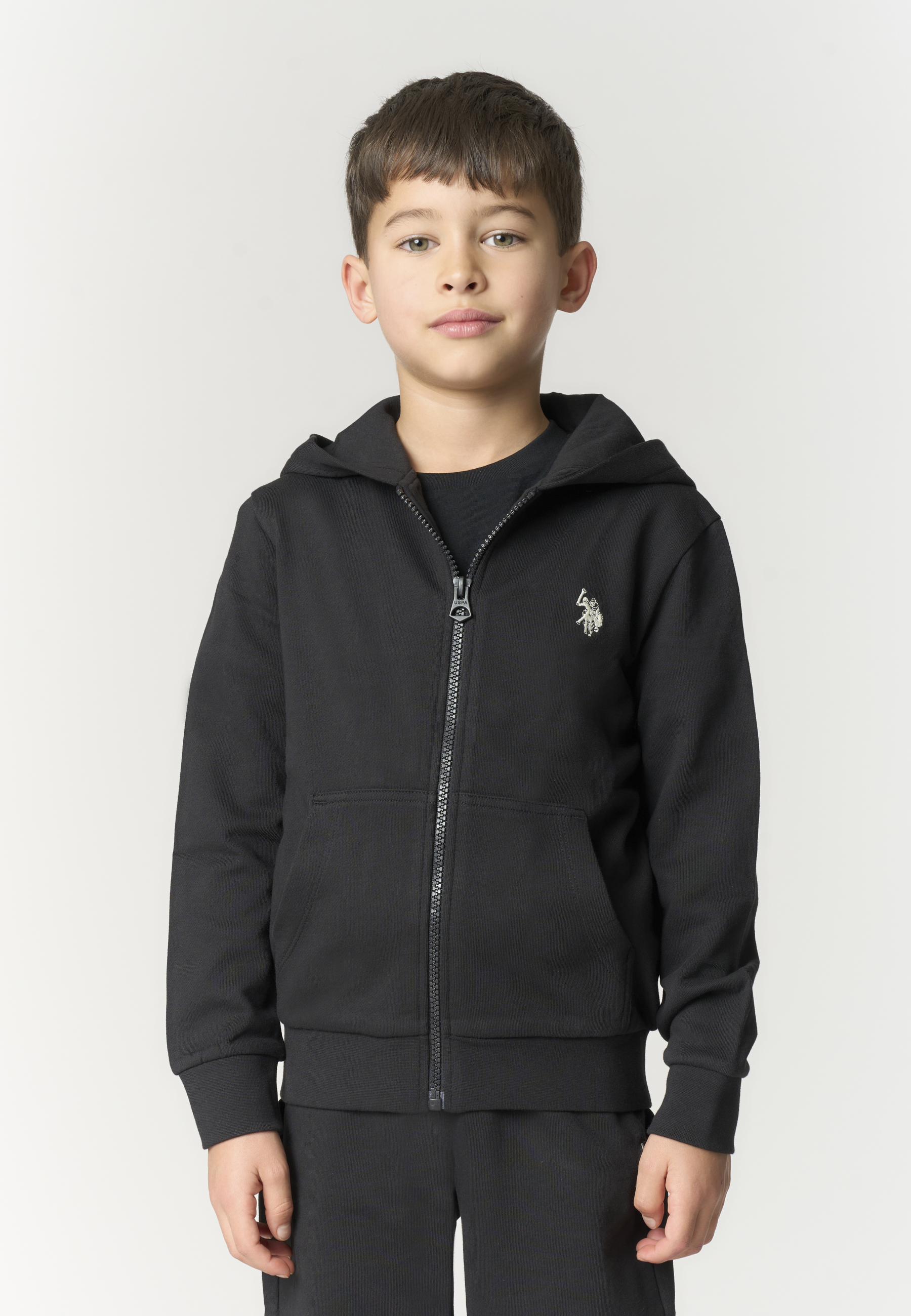 Felpa da bambino con chiusura full zip e cappuccio