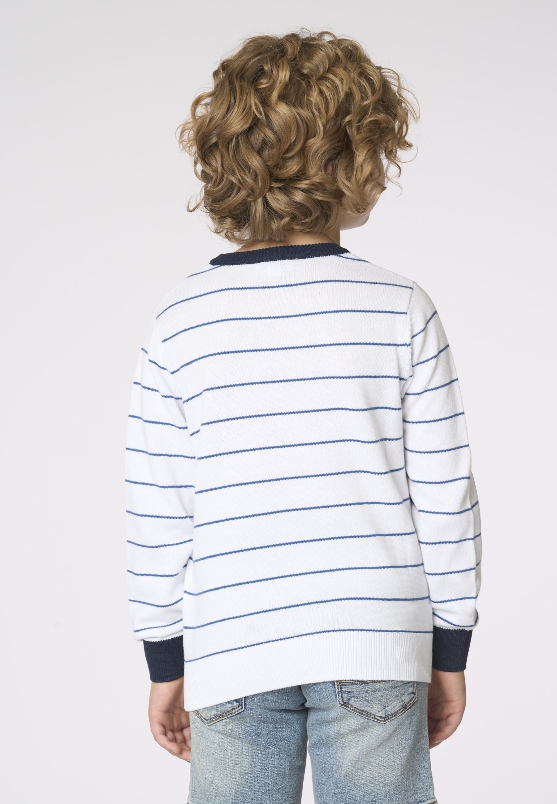 Maglia girocollo a righe da bambino