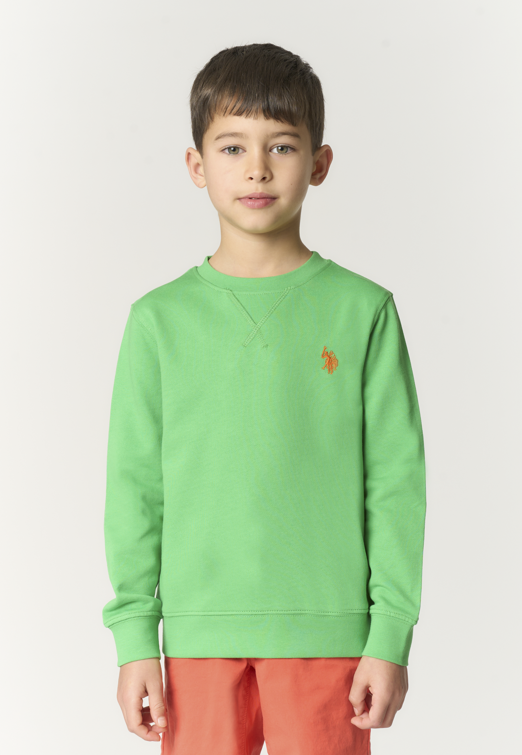 Felpa girocollo da bambino in cotone con logo