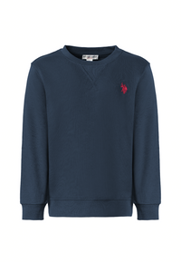 Felpa girocollo da bambino in cotone con logo
